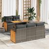 vidaXL Garden Sofa Set Grey PE rattan Large Modular Garden Sofa Set