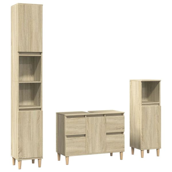 vidaXL Bathroom Furniture Set Sonoma Oak