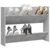 vidaXL Wall Shoe Cabinet Concrete gray Engineered wood Compact