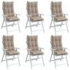 vidaXL Highback Chair Cushion Set of 6 Taupe