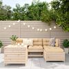 vidaXL Garden Sofa Set Natural Wood Solid Pine Moderate Modular