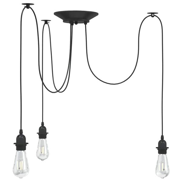 vidaXL Pendant Lamp Black Metal Adjustable height, ceiling mounting