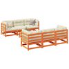 vidaXL Garden Sofa Set Wax brown and cream