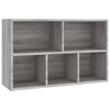 vidaXL Book Cabinet Grey Sonoma Engineered wood Medium Book Cabinet