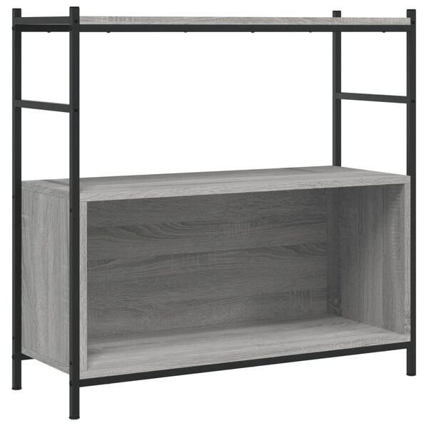 vidaXL Bookshelf Grey Sonoma Engineered Wood and Iron Standard