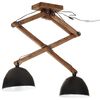 vidaXL Ceiling Lamp Black Iron, Mango Wood Medium Industrial