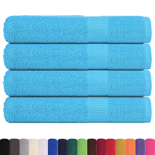 vidaXL Towel Set of 4 Turquoise 100% cotton Large Towel Rectangular