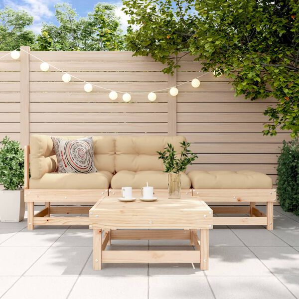 vidaXL Garden Lounge Set Natural Pine Solid pine wood Medium Modular
