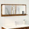 vidaXL Mirror Shelf Old wood 35.43 x 4.13 x 14.57 in Engineered Wood