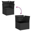 vidaXL Garden Sofa Set Black PE Rattan Large Adjustable Armrests