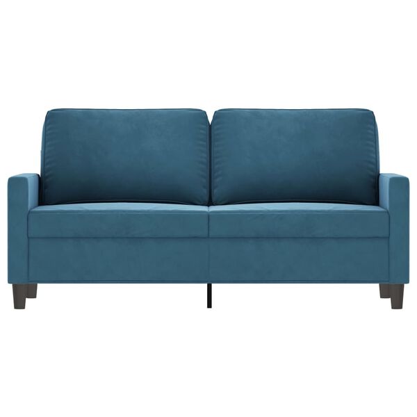 vidaXL 2-seater Sofa Blue Velvet (100% polyester), metal, textilene