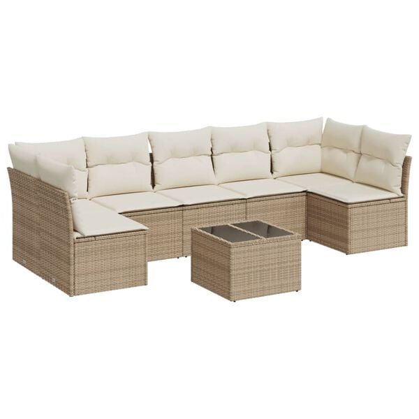 vidaXL Garden Sofa Set Beige