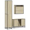 vidaXL Bathroom Furniture Set Sonoma Oak Engineered Wood, Metal, Glass
