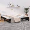vidaXL Day Bed Black Solid Pine Wood Full