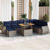 vidaXL 9 Piece Patio Sofa Set with Cushions Gray Poly Rattan