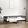 vidaXL Day Bed Black Solid pine wood 90 x 190 in Day Bed Rectangular