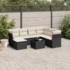 vidaXL Garden Sofa Set Black, Cream White