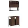 vidaXL Bathroom Furniture Set Brown oak Engineered wood Medium