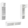 vidaXL TV Wall Unit Set of 6 White Engineered wood and glass Large