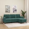 vidaXL 3-seater Sofa With Footstool Dark Green