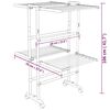 vidaXL 2-Tier Laundry Drying Rack with Wheels Silver 23.6"x27.6"x41.7"