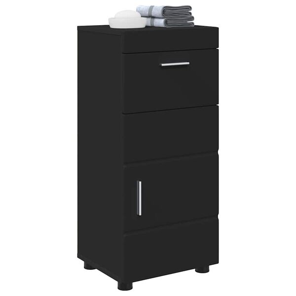 vidaXL Bathroom Cabinet Set TULUM Black 14.57 x 12.40 x 32.28 in