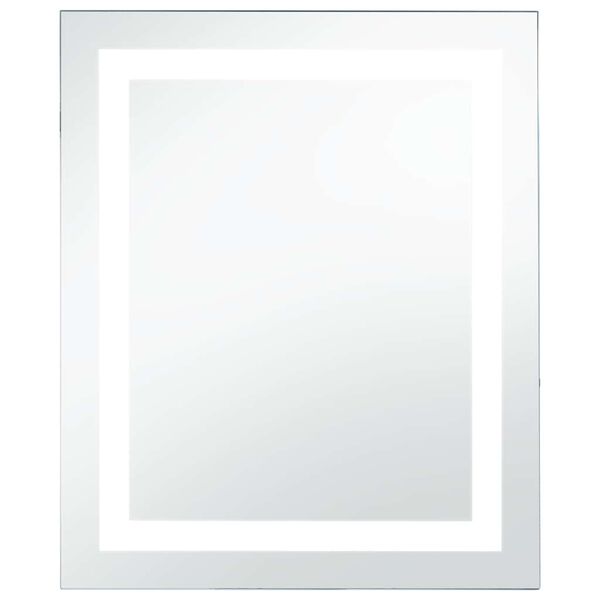 vidaXL Bathroom Mirror Silver Glass, Aluminum 19.7 x 23.6 in