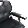 vidaXL Barber Chair Black Faux Leather, Metal Medium