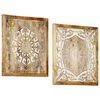 vidaXL Hand-Carved Wall Panels 2 pcs Solid Mango Wood 23.6"x23.6"x1"