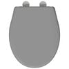 vidaXL Toilet Seat Grey 17.52 x 14.69 x 1.69 in Duroplast