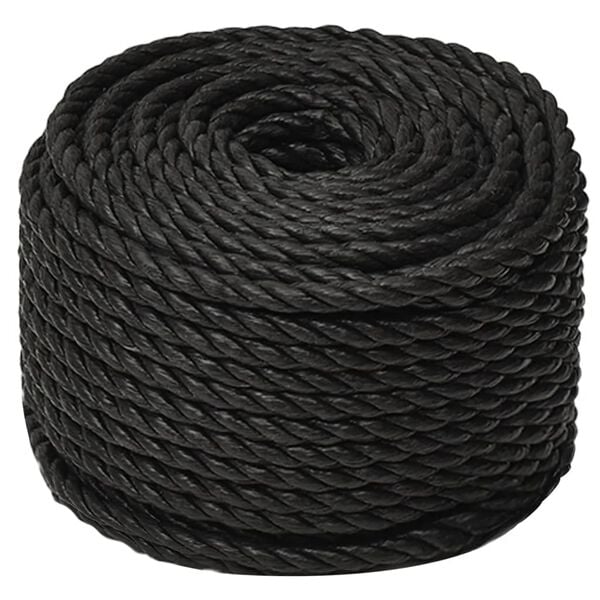 vidaXL Work Rope Black 0.55 " 820.2 ' Polypropylene