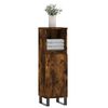 vidaXL Bathroom Cabinet Smoked Oak Engineered Wood, Iron Tall