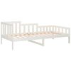 vidaXL Day Bed White Solid pine wood Twin Day Bed Rectangular