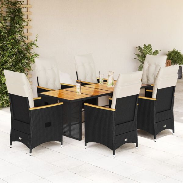 vidaXL Bistro Set Black, Cream White