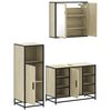 vidaXL Bathroom Furniture Set Sonoma Oak Engineered Wood, Metal, Glass