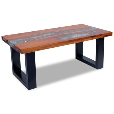 vidaXL Coffee Table Teak Resin 39.4"x19.7"