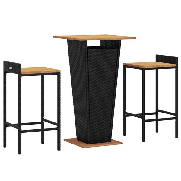 vidaXL Garden Bar Set Black