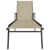 vidaXL Sun Lounger Cream Steel, Textilene 75.2 x 24.0 x 38.4 in