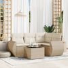 vidaXL Garden Sofa Set Beige, Cream white