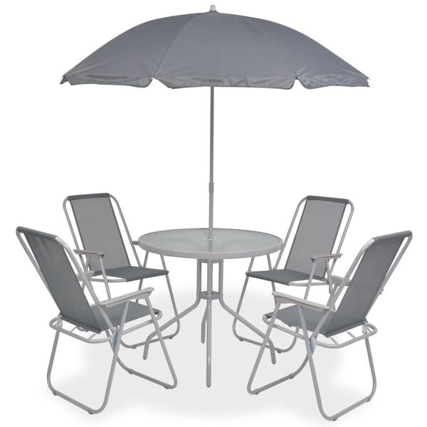 vidaXL Outdoor Dining Set Grey