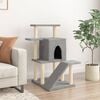 vidaXL Cat Tree Light grey Engineered wood, Plush, Sisal 38.2 in, Medium