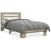 vidaXL Bed Frame Sonoma oak Engineered wood, metal Single Tough