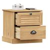 vidaXL Bedside Cabinet Honey Solid Pine Wood with Honey Wax Finish Small