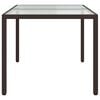 vidaXL Patio Table 59.1"x35.4"x29.5" Tempered Glass and Poly Rattan Brown