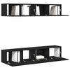 vidaXL TV Cabinet Set 4 pcs Black Oak 31.50 x 11.81 x 11.81 in