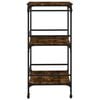 vidaXL Kitchen Trolley Smoked Oak 23.8"x19.7"x41.3" Engineered Wood