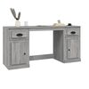 vidaXL Desk With Cabinet Grey Sonoma Engineered Wood Large