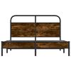 vidaXL Bed Frame Smoked oak Steel, Engineered wood Full Durable