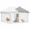 vidaXL Dog Kennel Silver Galvanized steel, polyethylene Large Dog Kennel
