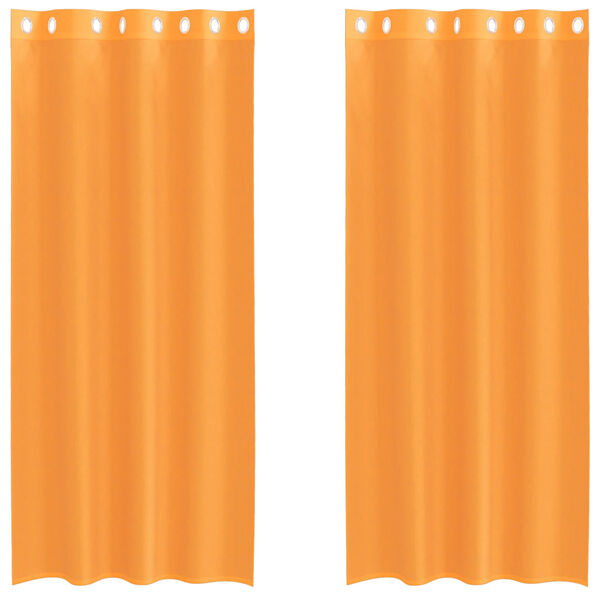 vidaXL Voile Curtains with Grommets 2 pcs Orange 55.1x88.6"